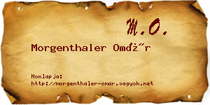 Morgenthaler Omár névjegykártya